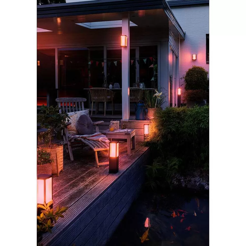 Luminaires Philips Borne Lumineuse Philips Hue Ambiance White & Color Impress Led Noir, 1 Lumiere, Changeur De Couleurs