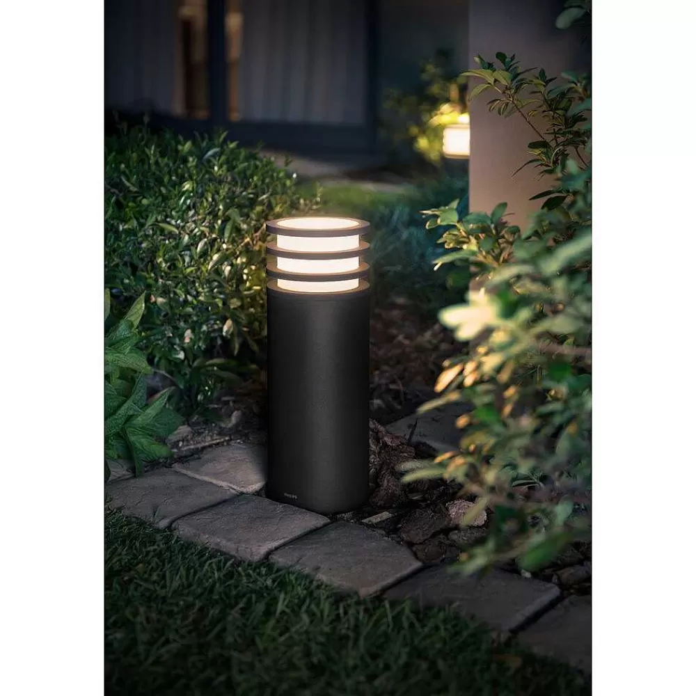 Luminaires Philips Borne Lumineuse Philips Hue White Lucca Led Anthracite, 1 Lumiere