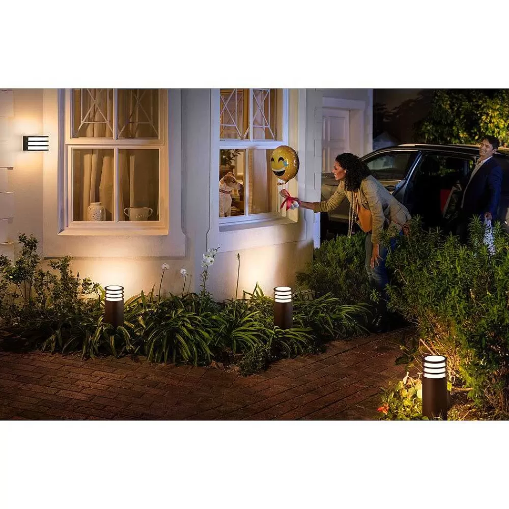 Luminaires Philips Borne Lumineuse Philips Hue White Lucca Led Anthracite, 1 Lumiere