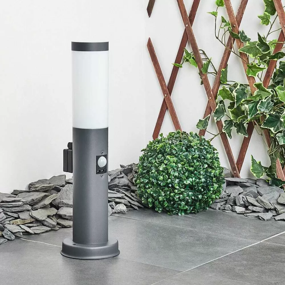 hofstein Borne Lumineuse Sessa Anthracite, 1 Lumiere, Detecteur De Mouvement