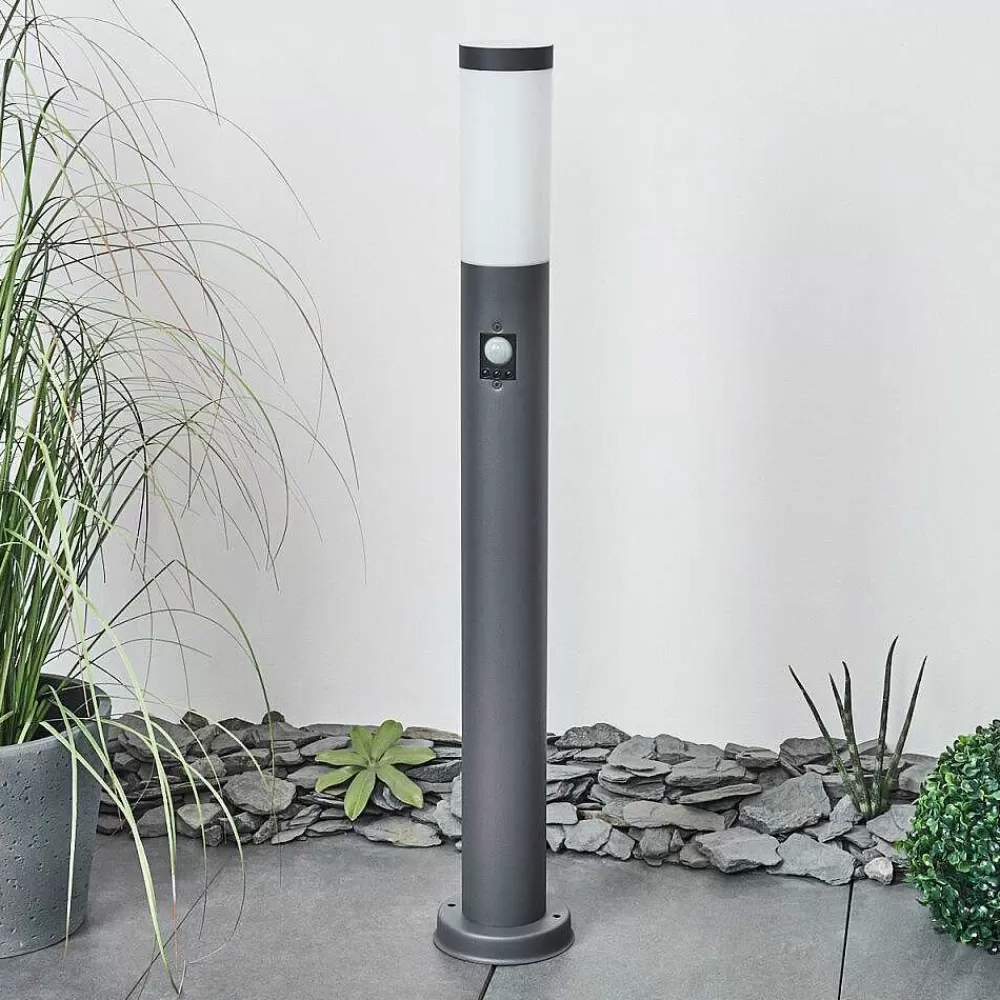 hofstein Borne Lumineuse Sessa Anthracite, 1 Lumiere, Detecteur De Mouvement