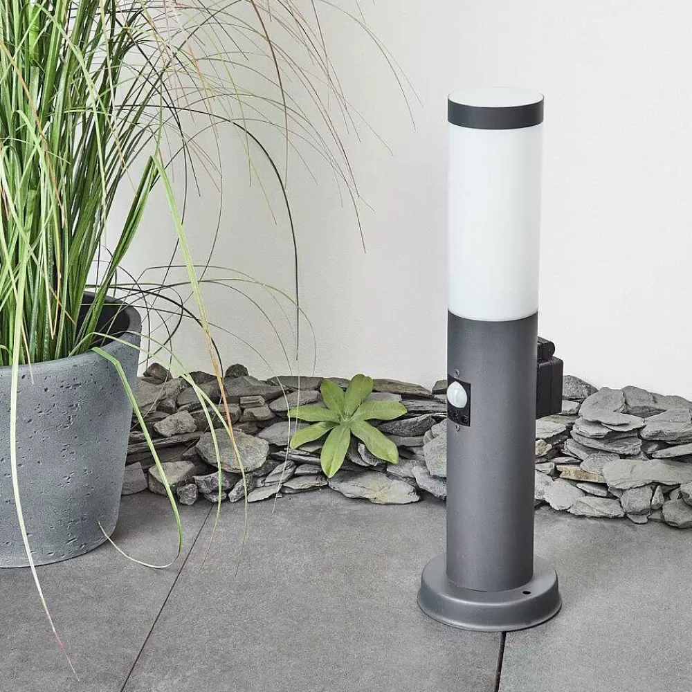 hofstein Borne Lumineuse Sessa Anthracite, 1 Lumiere, Detecteur De Mouvement