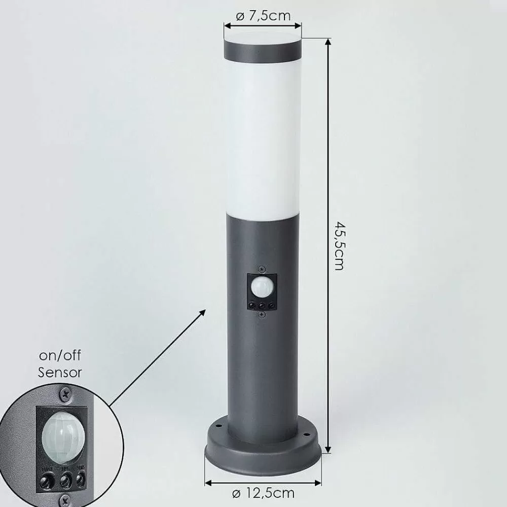 hofstein Borne Lumineuse Sessa Anthracite, 1 Lumiere, Detecteur De Mouvement