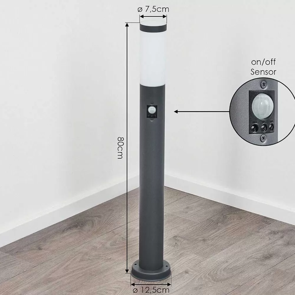 hofstein Borne Lumineuse Sessa Anthracite, 1 Lumiere, Detecteur De Mouvement