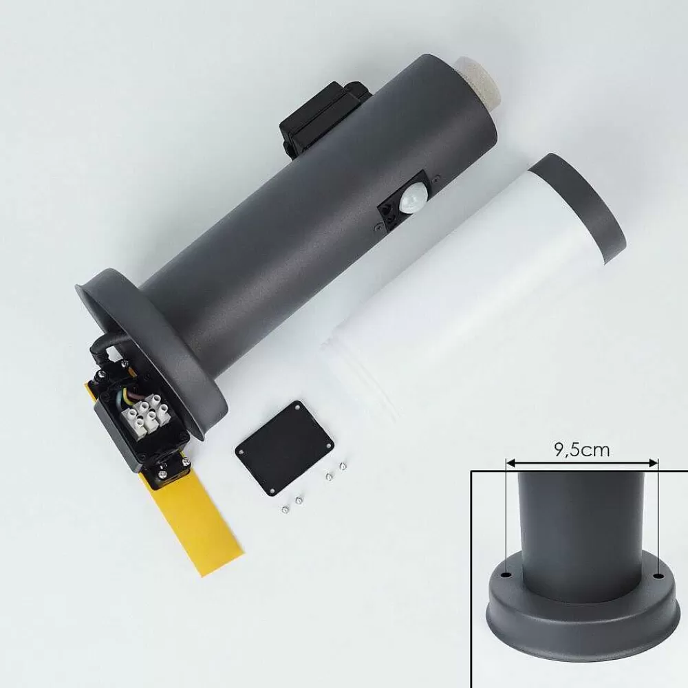 hofstein Borne Lumineuse Sessa Anthracite, 1 Lumiere, Detecteur De Mouvement