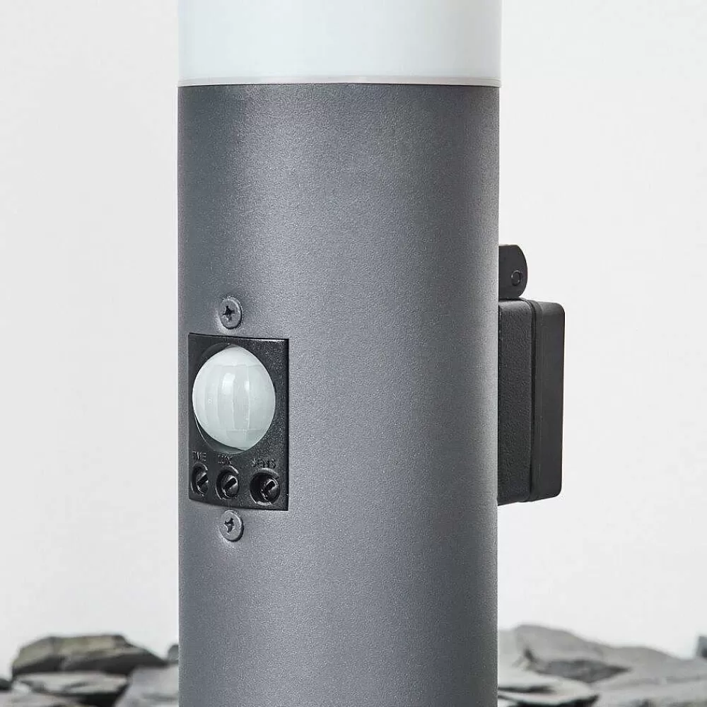 hofstein Borne Lumineuse Sessa Anthracite, 1 Lumiere, Detecteur De Mouvement