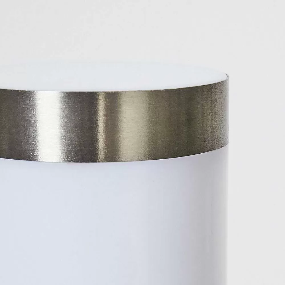 hofstein Borne Lumineuse Sessa Nickel Mat, 1 Lumiere, Detecteur De Mouvement
