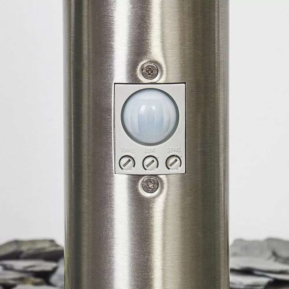 hofstein Borne Lumineuse Sessa Nickel Mat, 1 Lumiere, Detecteur De Mouvement