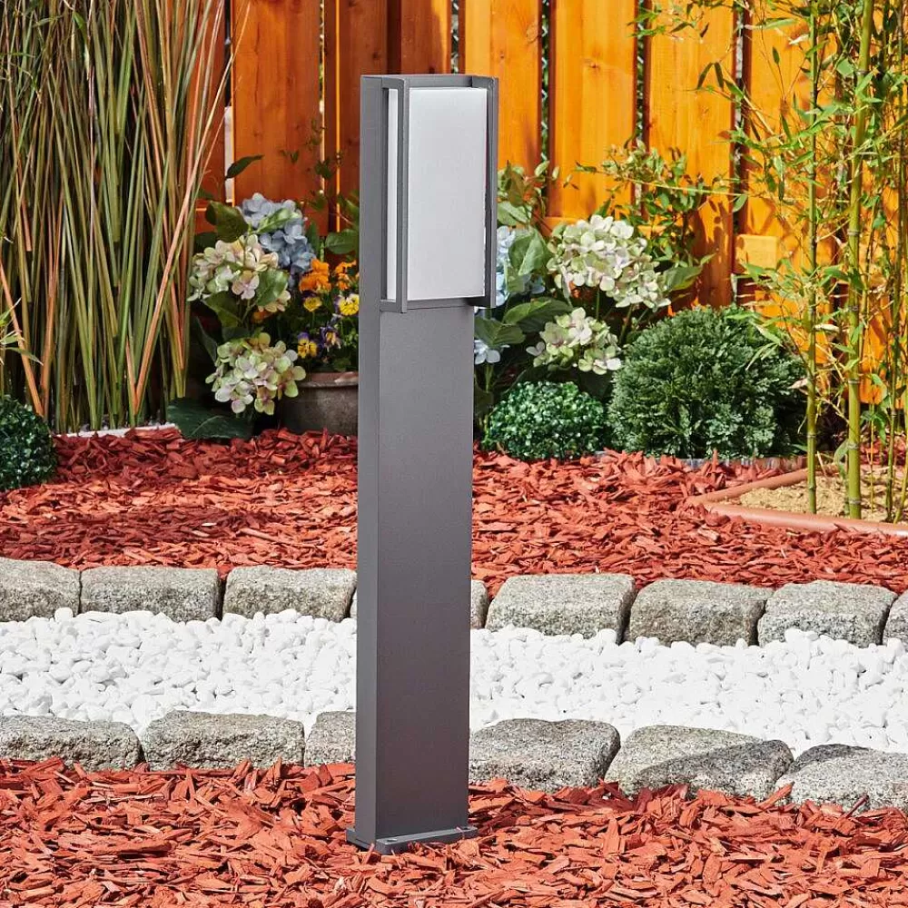 hofstein Borne Lumineuse Skove Led Anthracite, 1 Lumiere, Changeur De Couleurs