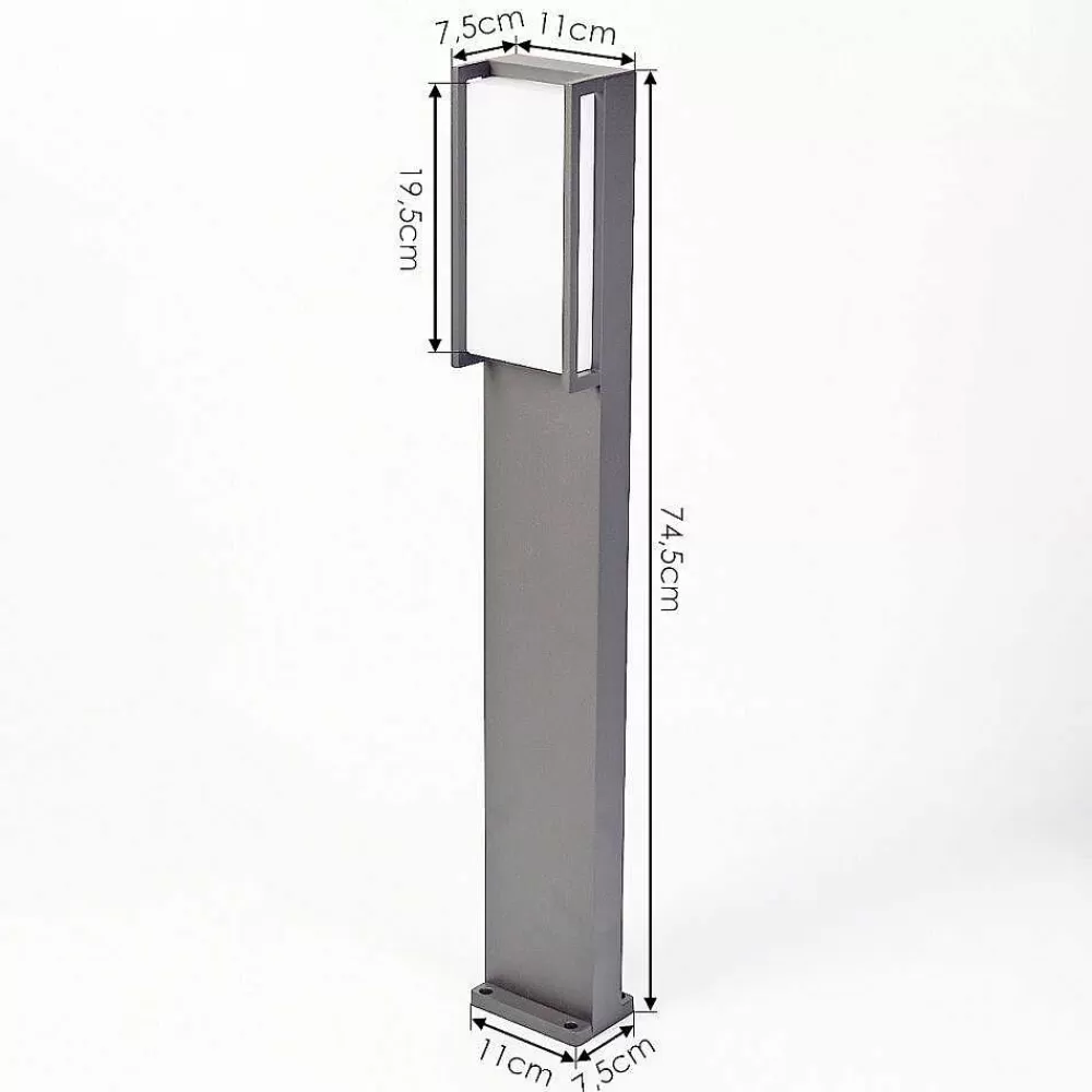 hofstein Borne Lumineuse Skove Led Anthracite, 1 Lumiere, Changeur De Couleurs