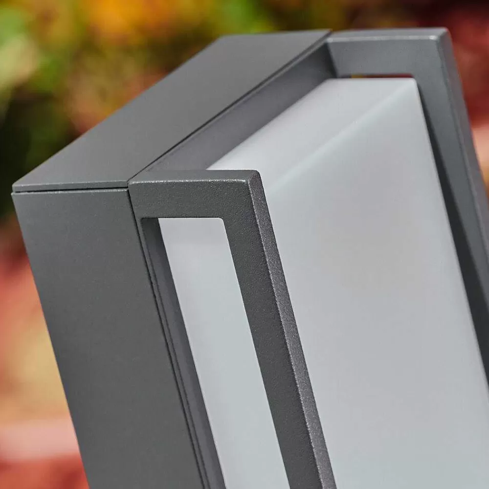 hofstein Borne Lumineuse Skove Led Anthracite, 1 Lumiere, Changeur De Couleurs