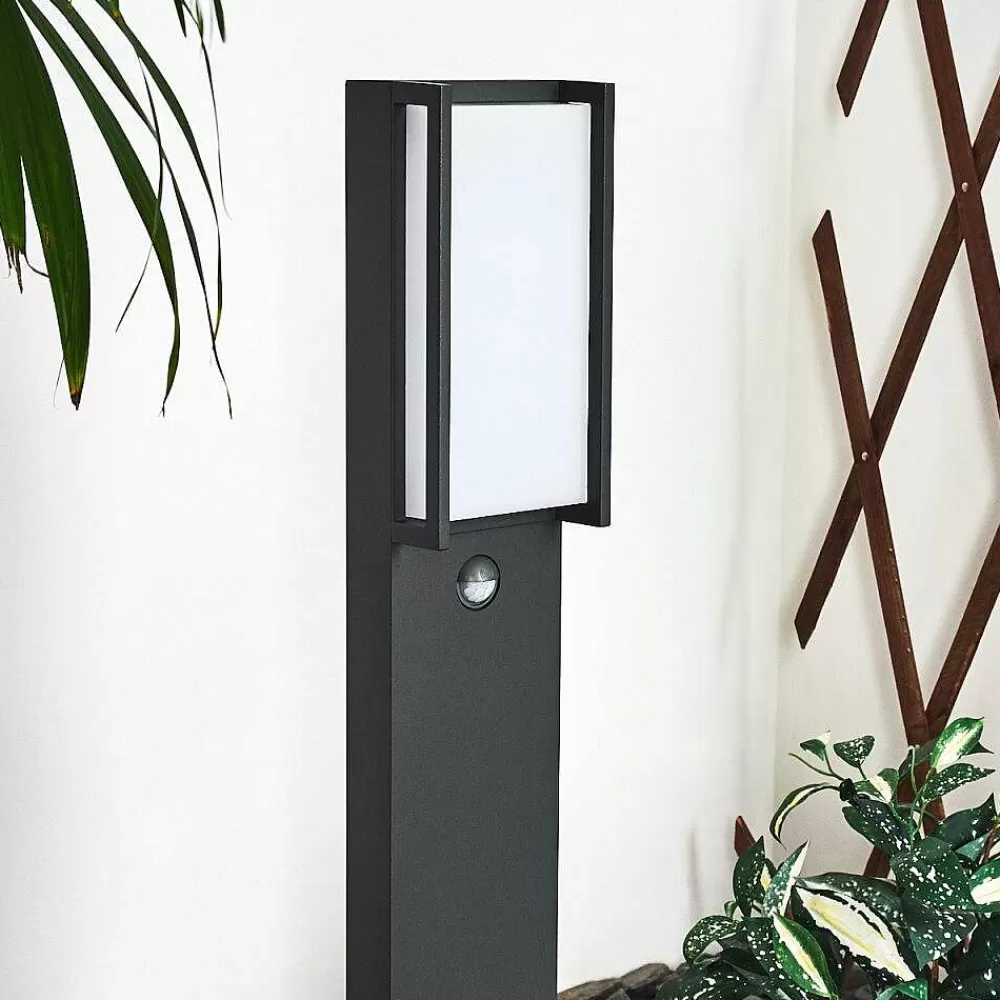 hofstein Borne Lumineuse Skove Led Anthracite, 1 Lumiere, Detecteur De Mouvement