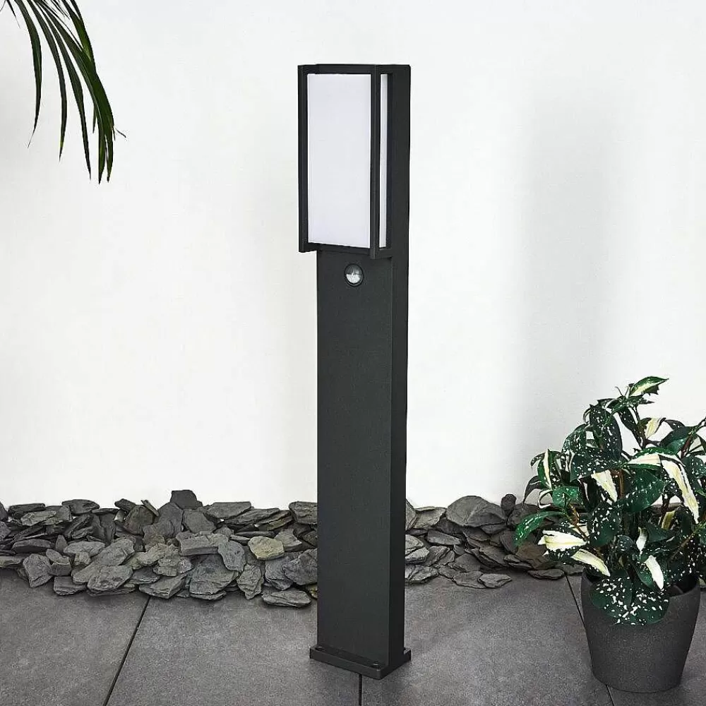 hofstein Borne Lumineuse Skove Led Anthracite, 1 Lumiere, Detecteur De Mouvement