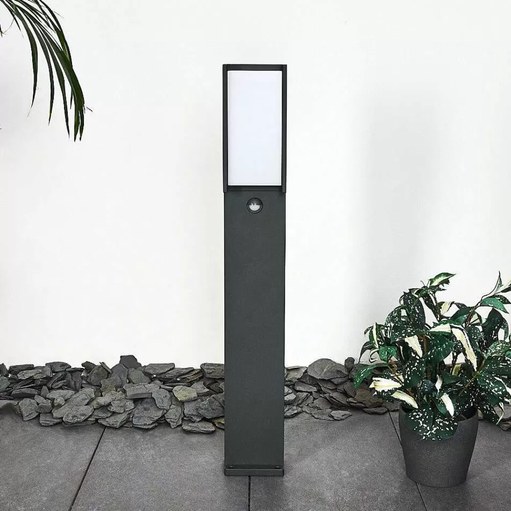 hofstein Borne Lumineuse Skove Led Anthracite, 1 Lumiere, Detecteur De Mouvement