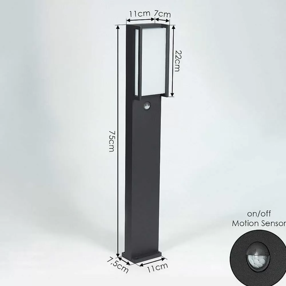 hofstein Borne Lumineuse Skove Led Anthracite, 1 Lumiere, Detecteur De Mouvement