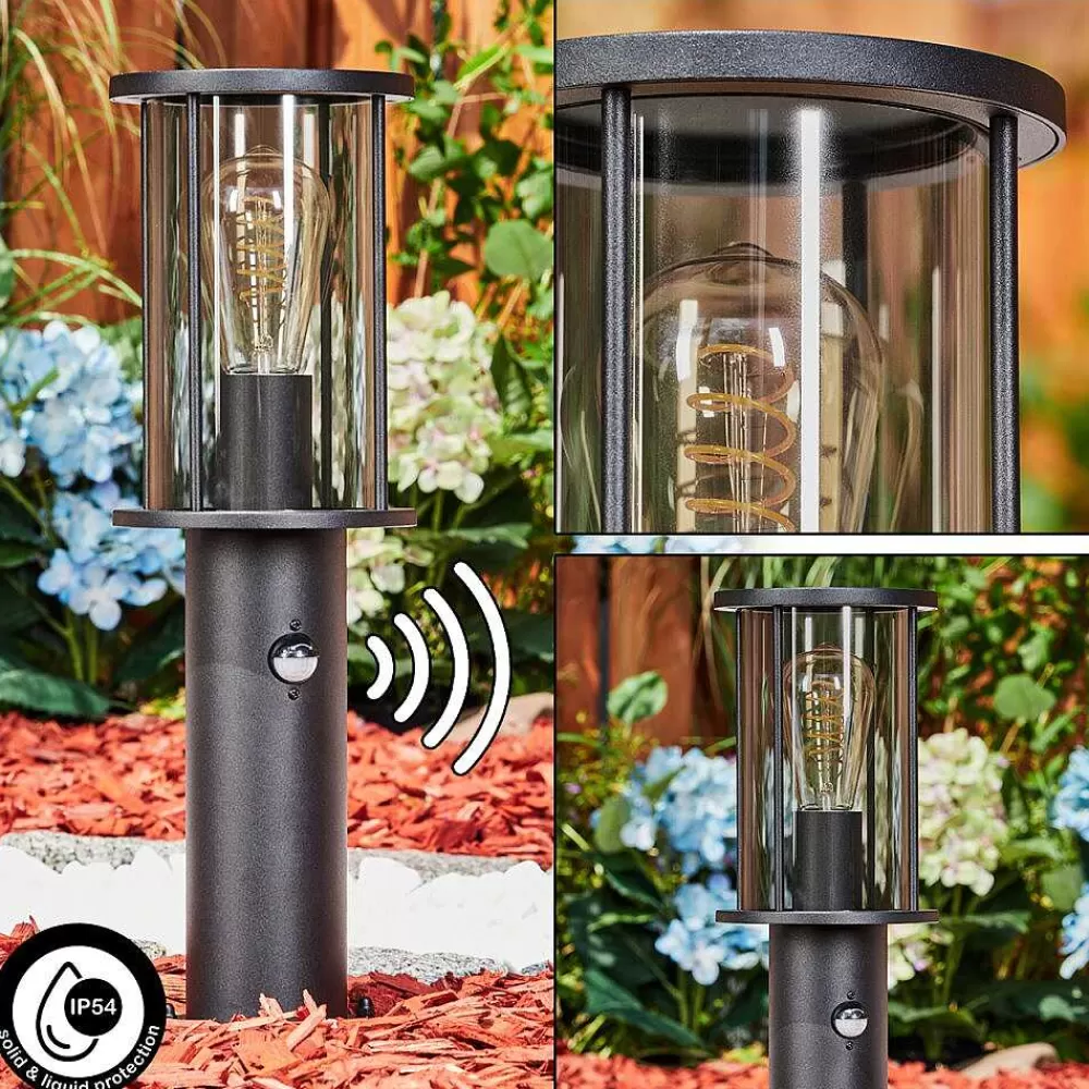hofstein Borne Lumineuse Sumalao Noir, 1 Lumiere, Detecteur De Mouvement