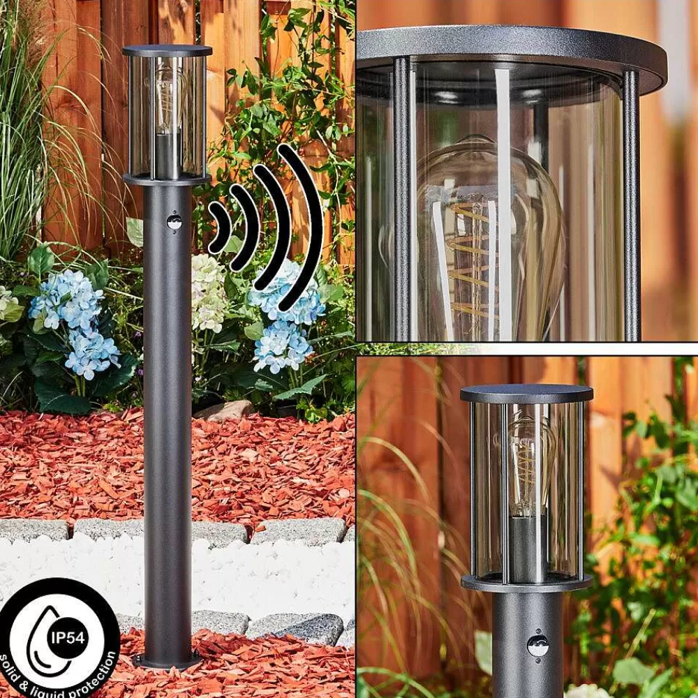 hofstein Borne Lumineuse Sumalao Noir, 1 Lumiere, Detecteur De Mouvement