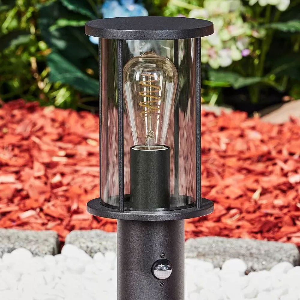 hofstein Borne Lumineuse Sumalao Noir, 1 Lumiere, Detecteur De Mouvement