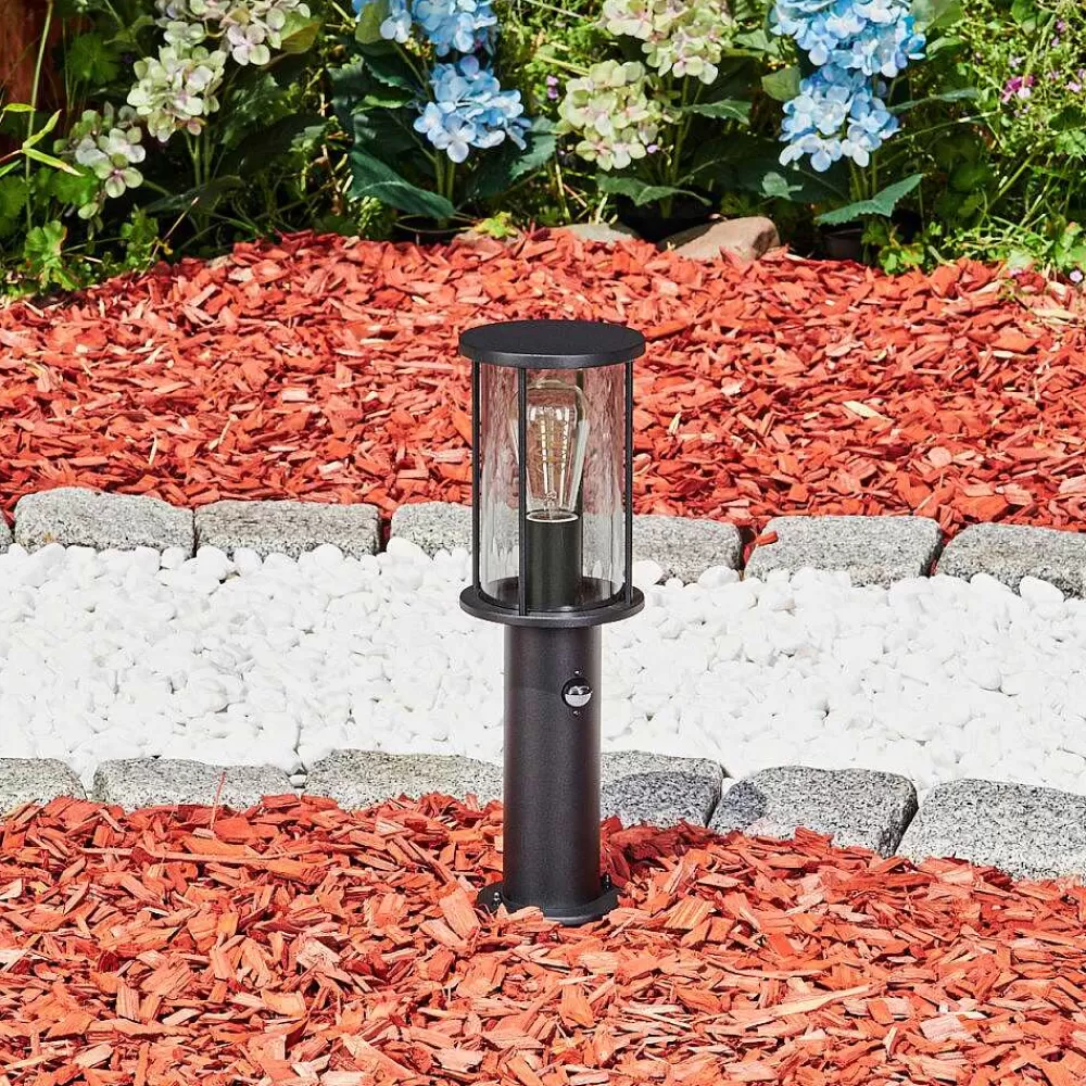 hofstein Borne Lumineuse Sumalao Noir, 1 Lumiere, Detecteur De Mouvement