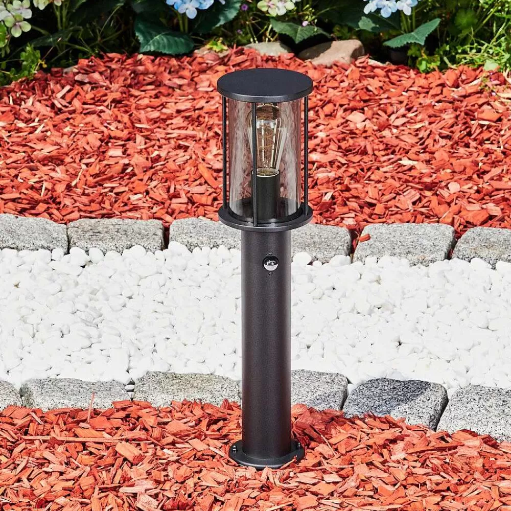 hofstein Borne Lumineuse Sumalao Noir, 1 Lumiere, Detecteur De Mouvement