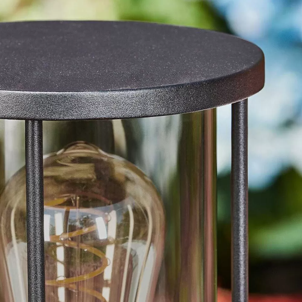 hofstein Borne Lumineuse Sumalao Noir, 1 Lumiere, Detecteur De Mouvement