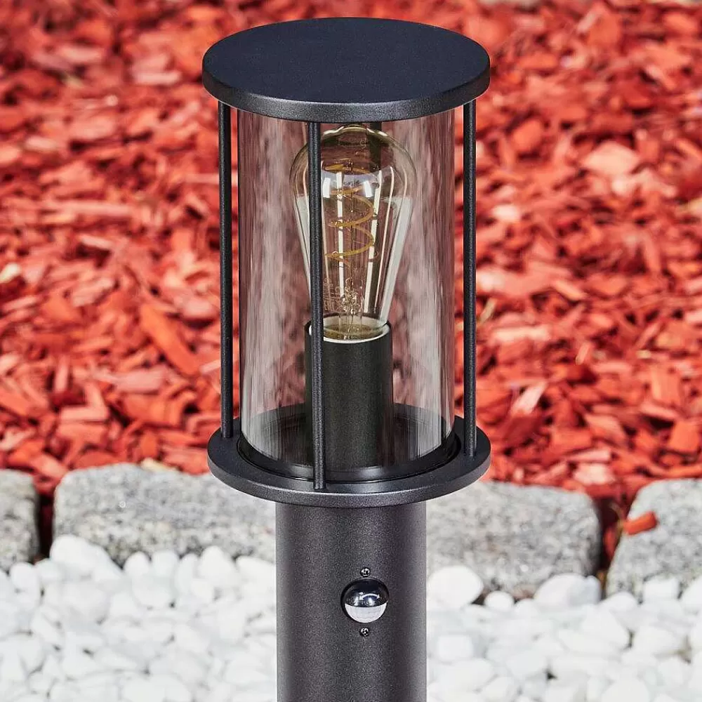 hofstein Borne Lumineuse Sumalao Noir, 1 Lumiere, Detecteur De Mouvement