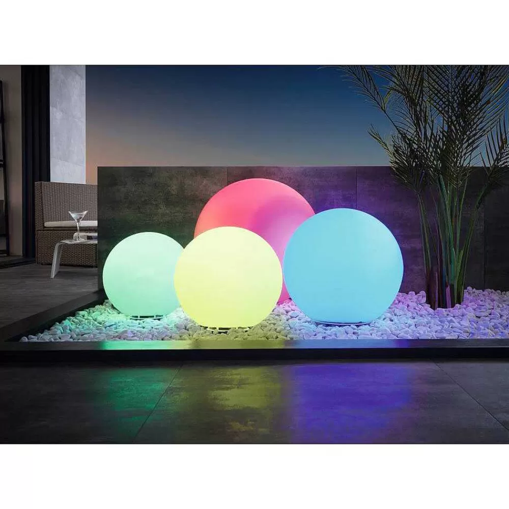 Luminaires Eglo Boule Lumineuse Eglo Monterolo-Z Led Blanc, 1 Lumiere, Changeur De Couleurs