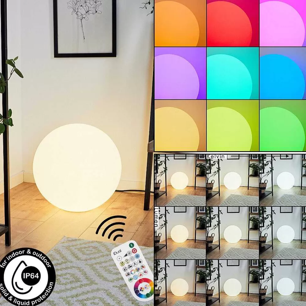 Idual Boule Lumineuse Diana Led Nickel Mat, 1 Lumiere, Telecommandes, Changeur De Couleurs