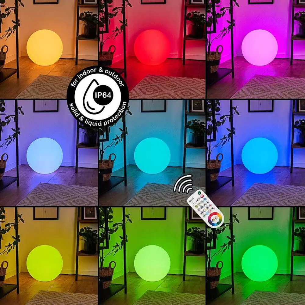 Idual Boule Lumineuse Diana Led Nickel Mat, 1 Lumiere, Telecommandes, Changeur De Couleurs
