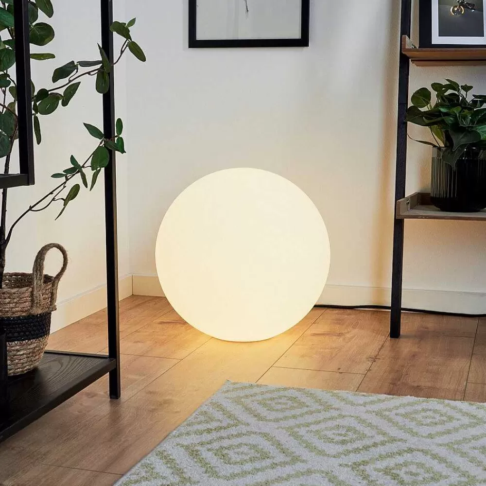 Idual Boule Lumineuse Diana Led Nickel Mat, 1 Lumiere, Telecommandes, Changeur De Couleurs