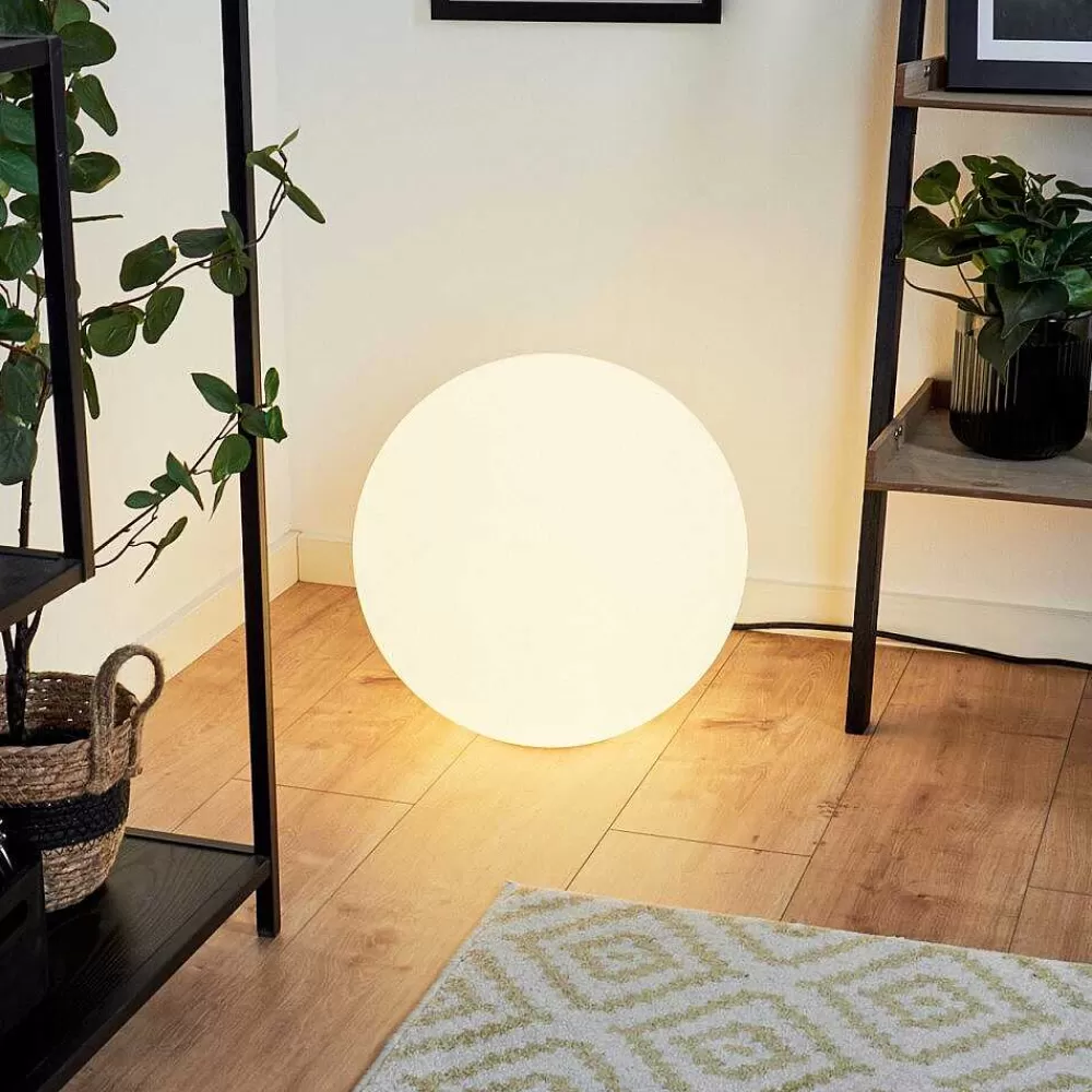 Idual Boule Lumineuse Diana Led Nickel Mat, 1 Lumiere, Telecommandes, Changeur De Couleurs