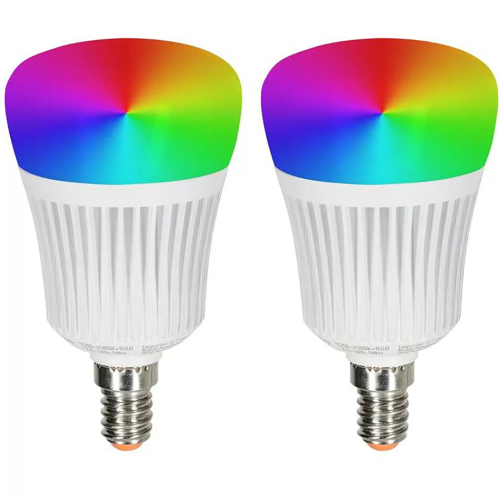 hofstein Candal E14 Led Rgb 7 Watt 2200-6500 Kelvin 470 Lumen Set De 2 Avec Telecommande