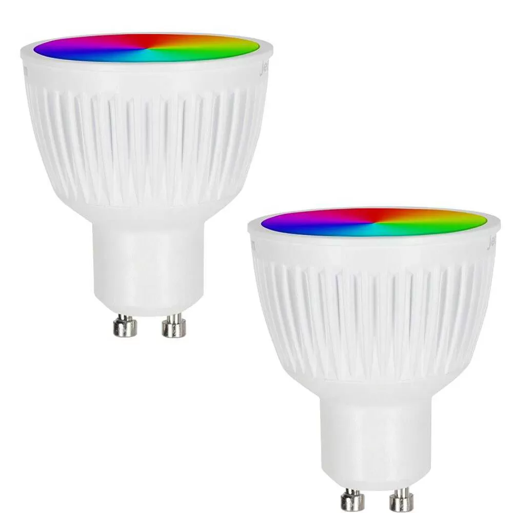 hofstein Candal Gu10 Led Rgb 6,5 Watt 2200-6500 Kelvin 345 Lumen Lot De 2 Avec Telecommande