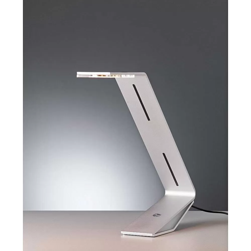 Luminaires Tecnolumen Flad Tecnolumen Lampe A Poser Led Gris, Argente, 1 Lumiere