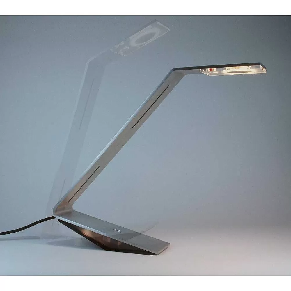 Luminaires Tecnolumen Flad Tecnolumen Lampe A Poser Led Gris, Argente, 1 Lumiere