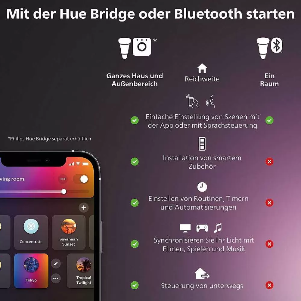 Luminaires Philips Guirlande Philips Hue Festavia Led Noir, 500 Lumieres, Changeur De Couleurs