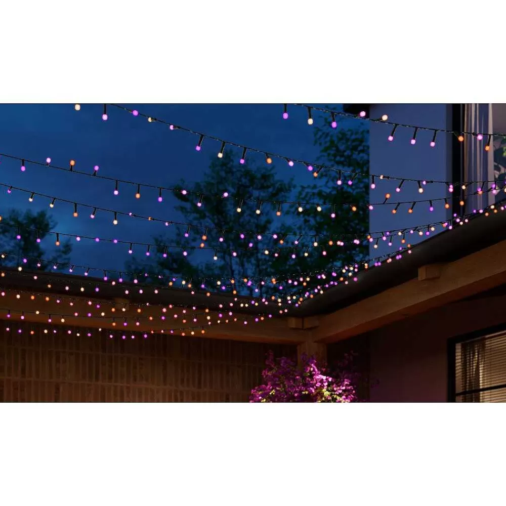 Luminaires Philips Guirlande Philips Hue Festavia Led Noir, 500 Lumieres, Changeur De Couleurs