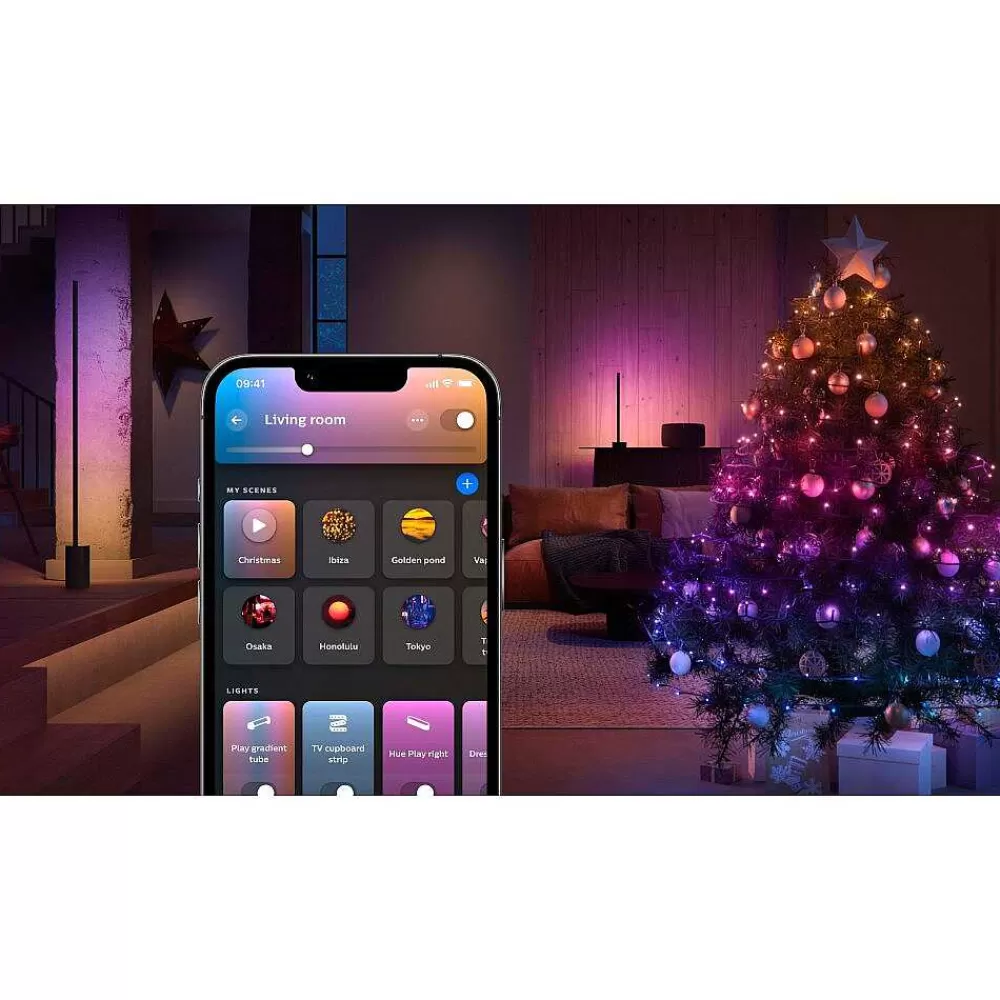 Luminaires Philips Guirlande Philips Hue Festavia Led Noir, 500 Lumieres, Changeur De Couleurs