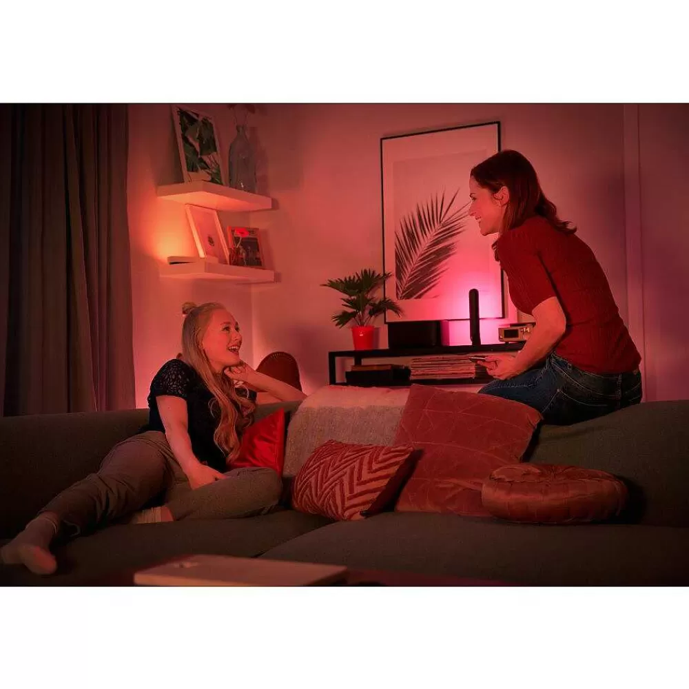 Luminaires Philips Kit De Base Double Philips Hue Ambiance White & Color Play Lightbar Led Noir, 2 Lumieres, Changeur De Couleurs
