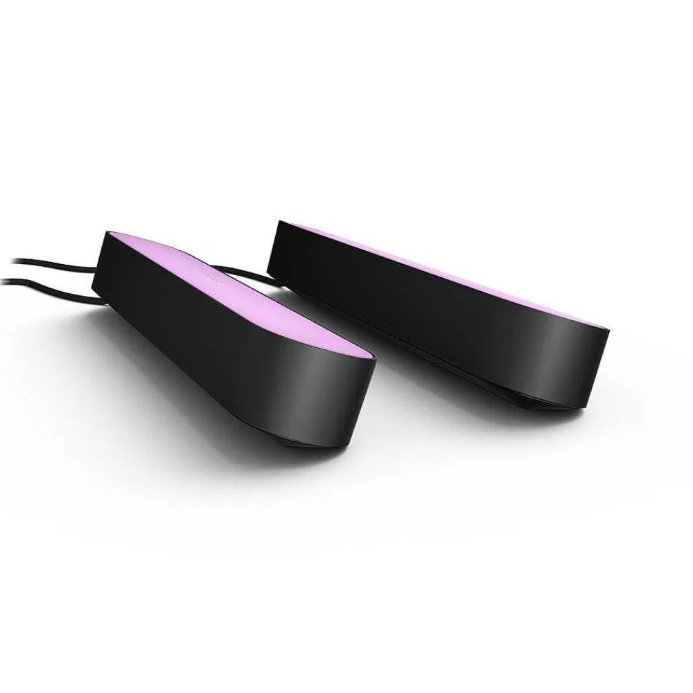 Luminaires Philips Kit De Base Double Philips Hue Ambiance White & Color Play Lightbar Led Noir, 2 Lumieres, Changeur De Couleurs