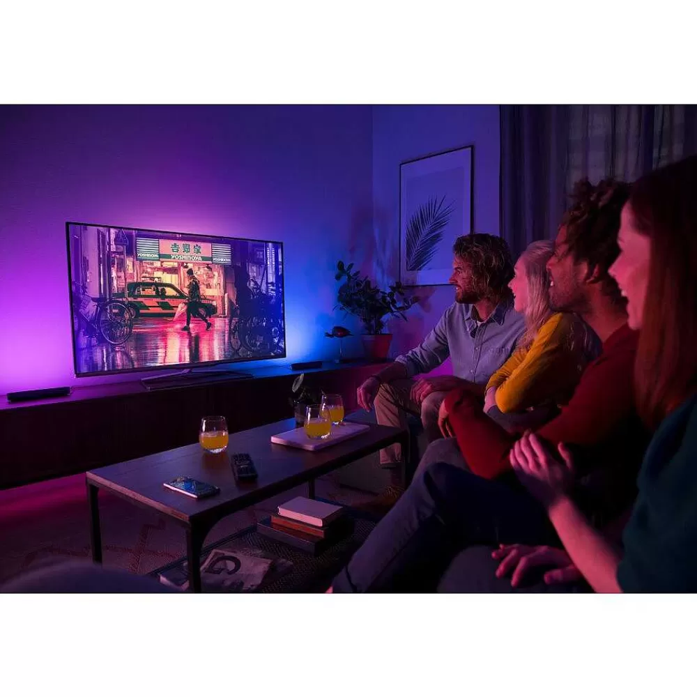 Luminaires Philips Kit De Base Double Philips Hue Ambiance White & Color Play Lightbar Led Noir, 2 Lumieres, Changeur De Couleurs