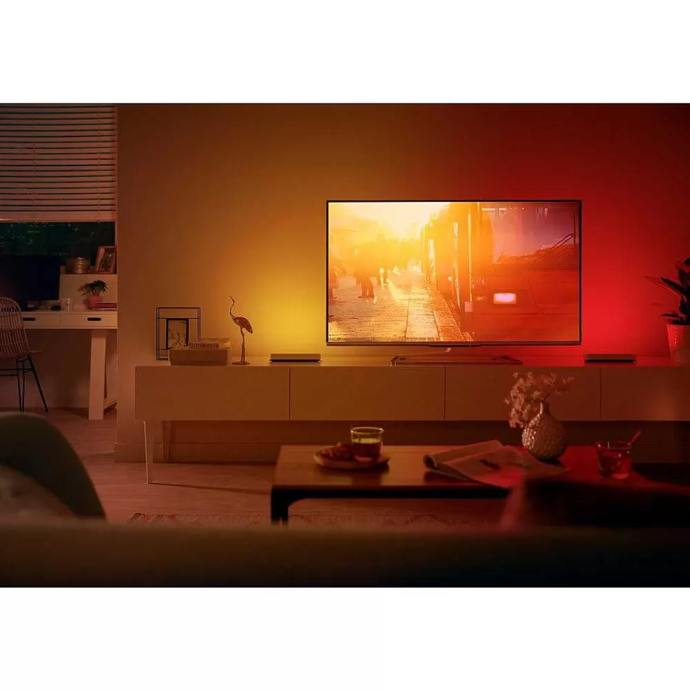 Luminaires Philips Kit De Base Double Philips Hue Ambiance White & Color Play Lightbar Led Noir, Blanc, 2 Lumieres, Changeur De Couleurs