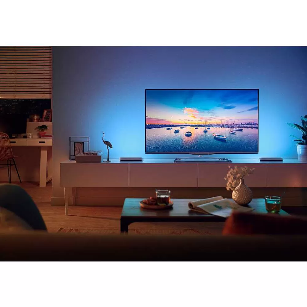 Luminaires Philips Kit De Base Double Philips Hue Ambiance White & Color Play Lightbar Led Noir, Blanc, 2 Lumieres, Changeur De Couleurs