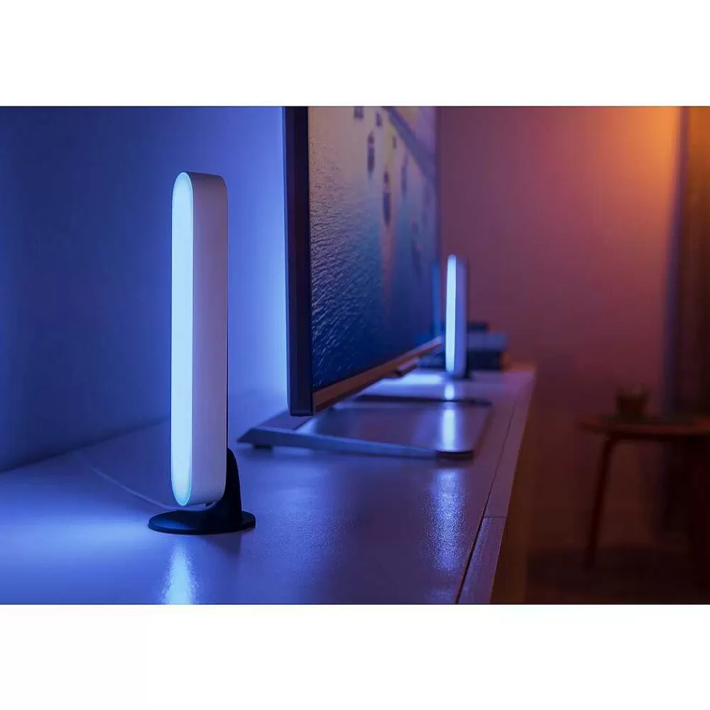 Luminaires Philips Kit De Base Double Philips Hue Ambiance White & Color Play Lightbar Led Noir, Blanc, 2 Lumieres, Changeur De Couleurs