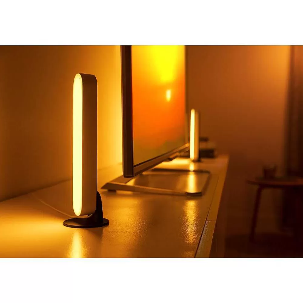 Luminaires Philips Kit De Base Double Philips Hue Ambiance White & Color Play Lightbar Led Noir, Blanc, 2 Lumieres, Changeur De Couleurs