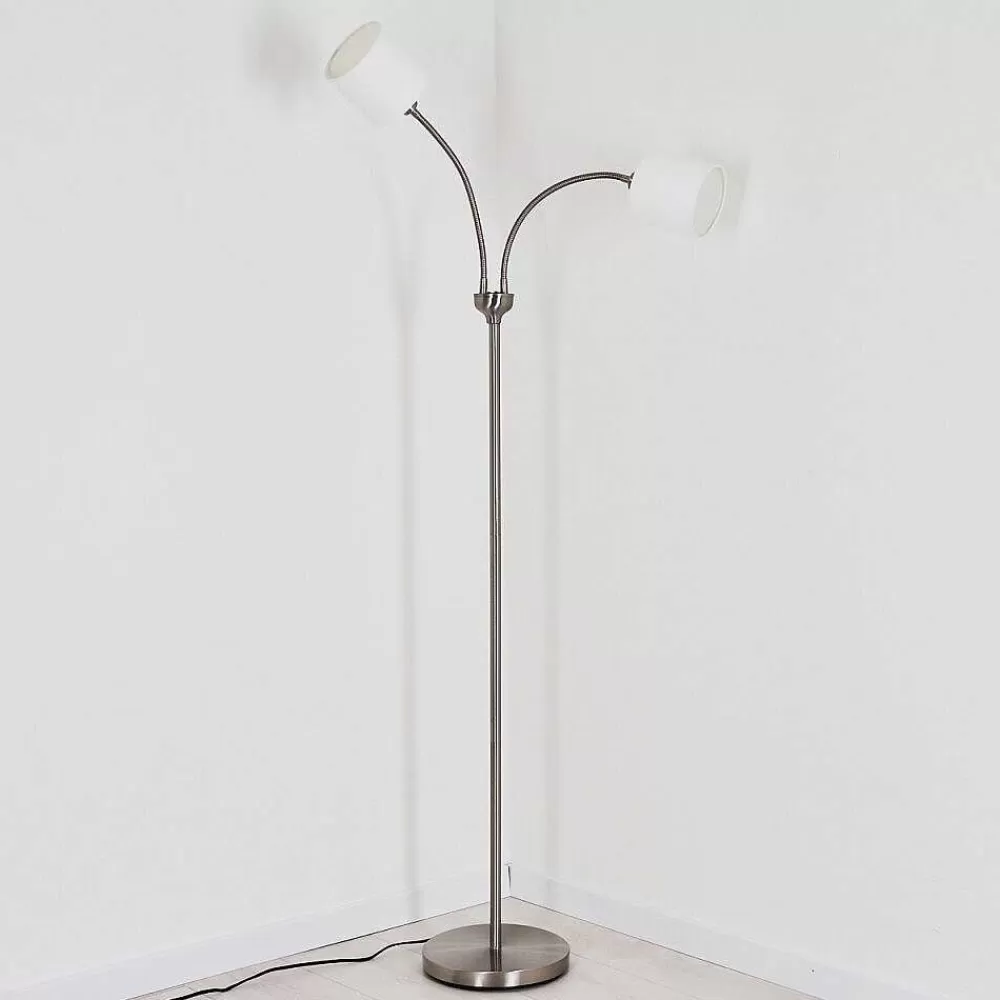 hofstein Lampadaire Alsen Nickel Mat, 2 Lumieres