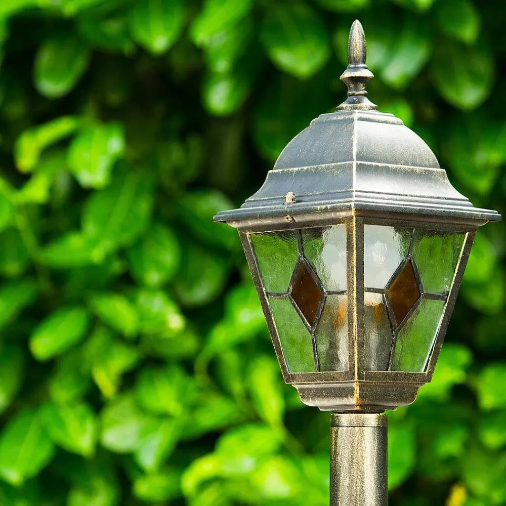 hofstein Lampadaire D'Exterieur Antibes Brun Dore, 1 Lumiere