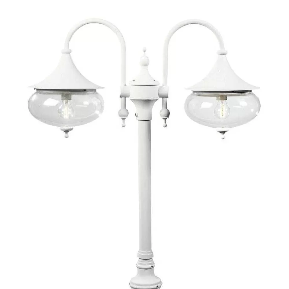 Luminaires Konstsmide Lampadaire Exterieur Konstsmide Libra Blanc, 2 Lumieres