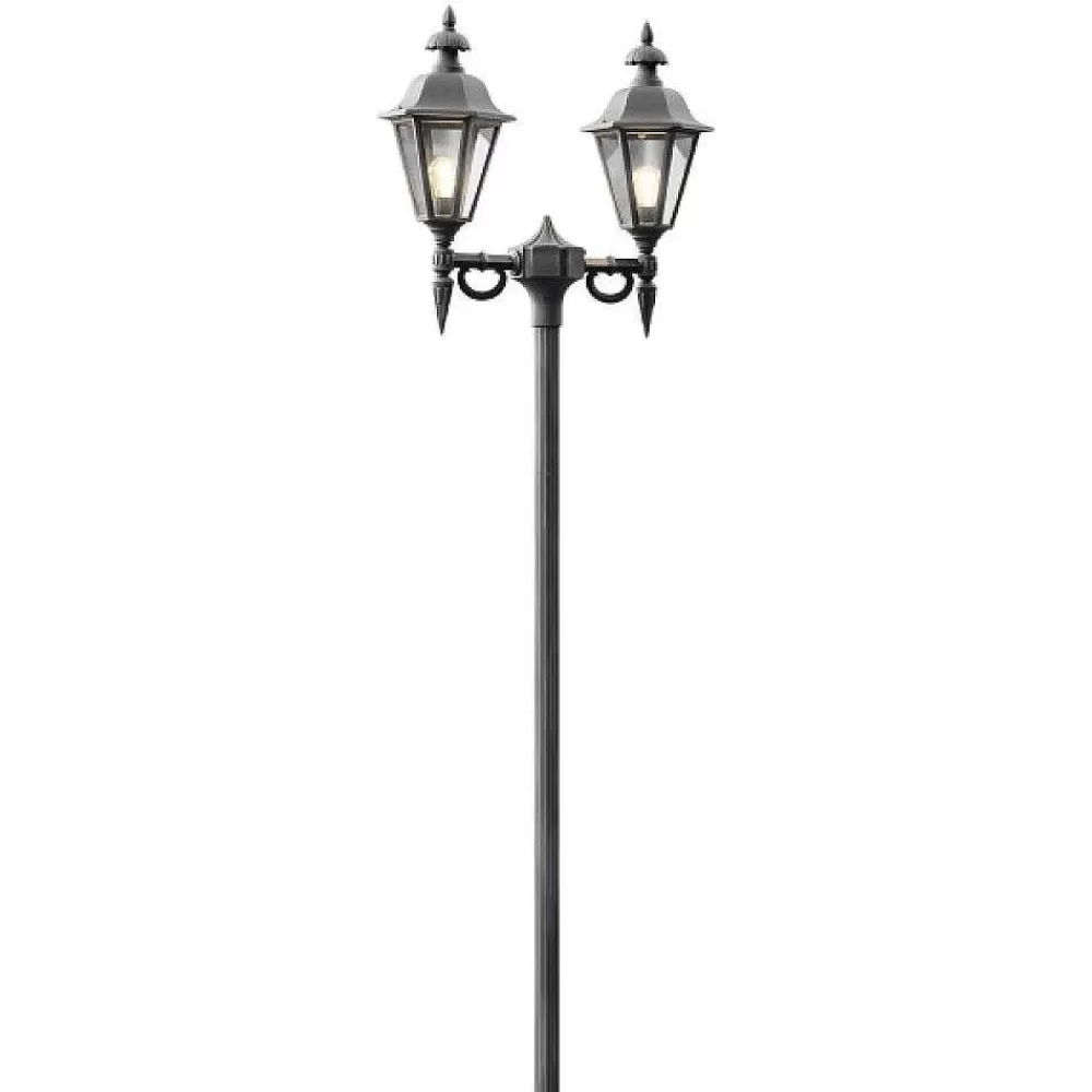 Luminaires Konstsmide Lampadaire Exterieur Konstsmide Pallas Noir, 2 Lumieres