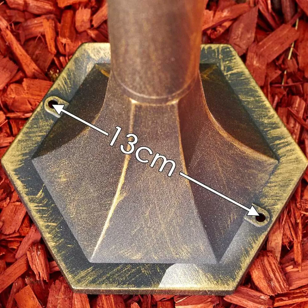 hofstein Lampadaire Exterieur Lentua Brun Dore, 1 Lumiere, Detecteur De Mouvement